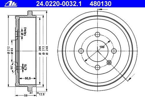 Ate bremstrommel - 2x,