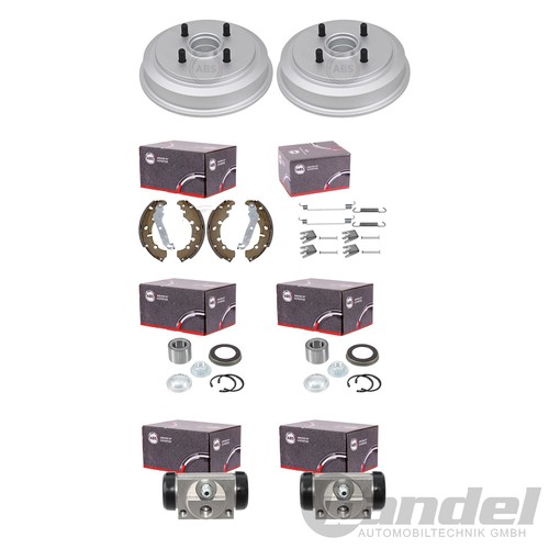 Abs bremstrommeln set - set, backen