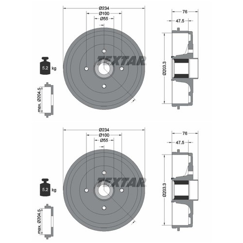 Textar 203 3mm - textar, 203,3mm